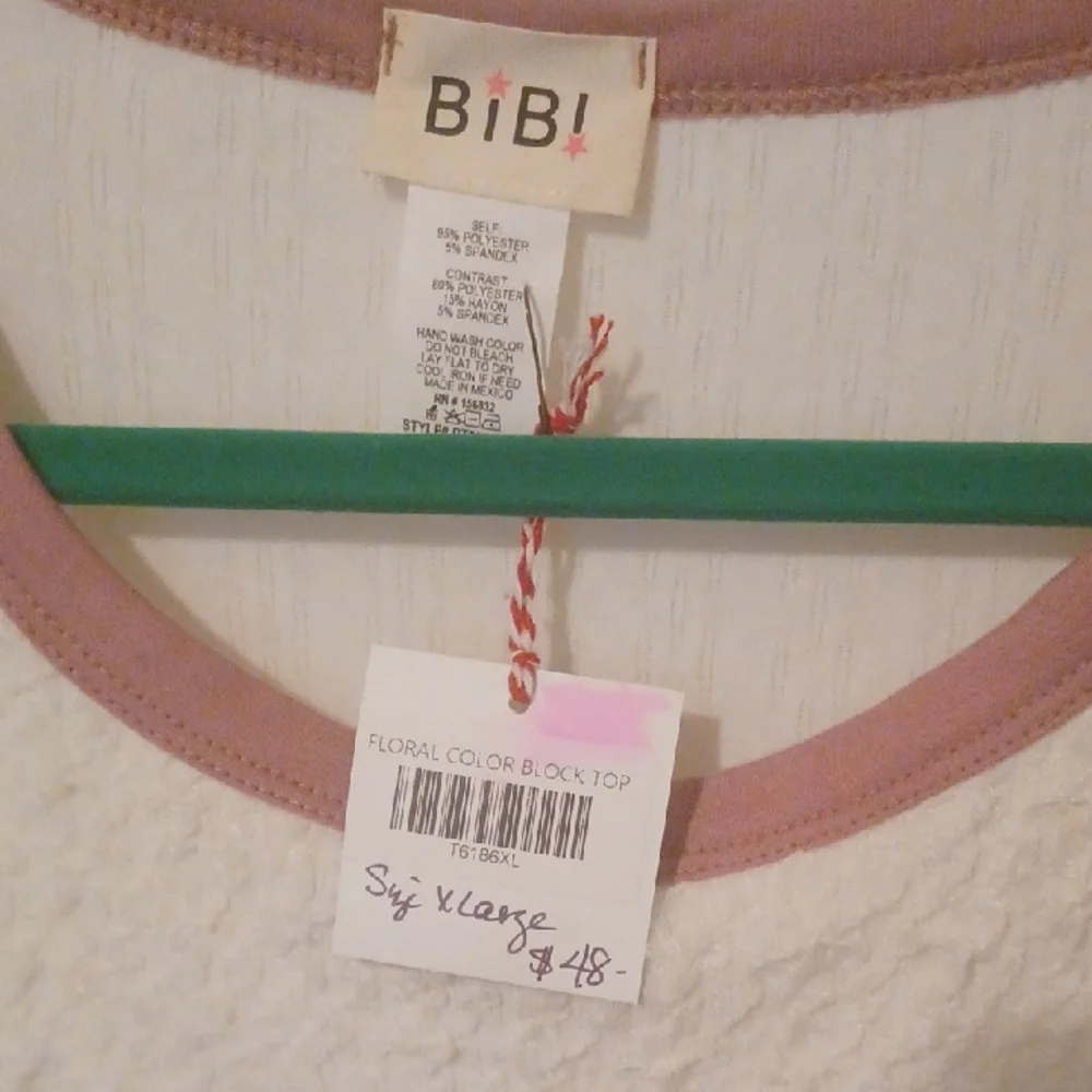 BiBi Cream and Pink Floral Sweatshirt - Picture 2 of 4